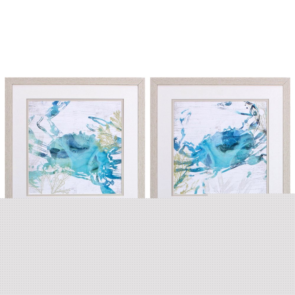 Set Of Two Jeweled Crustacean White Framed Print Wall Art HomeRoots