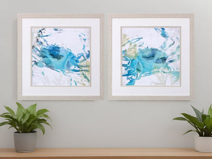 Set Of Two Jeweled Crustacean White Framed Print Wall Art HomeRoots