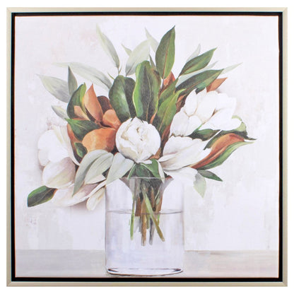 Magnolia Bouquet Silver Framed Print Wall Art HomeRoots