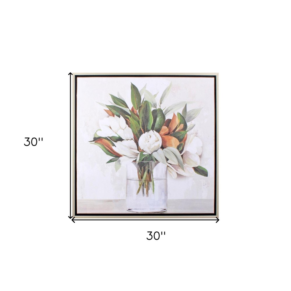 Magnolia Bouquet Silver Framed Print Wall Art HomeRoots