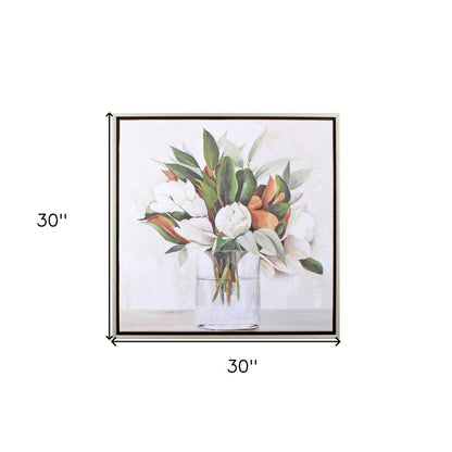Magnolia Bouquet Silver Framed Print Wall Art HomeRoots