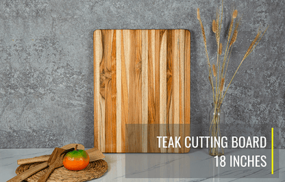 Teak Cutting Board Natural + Solid Wood + 5 Pieces 18 INCH, Pack of 5 Pieces - FurniFindUSA