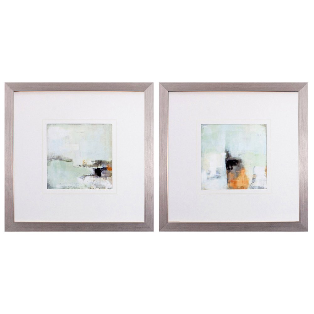 Set Of Two Bay View Mornin Silver Framed Print Wall Art HomeRoots