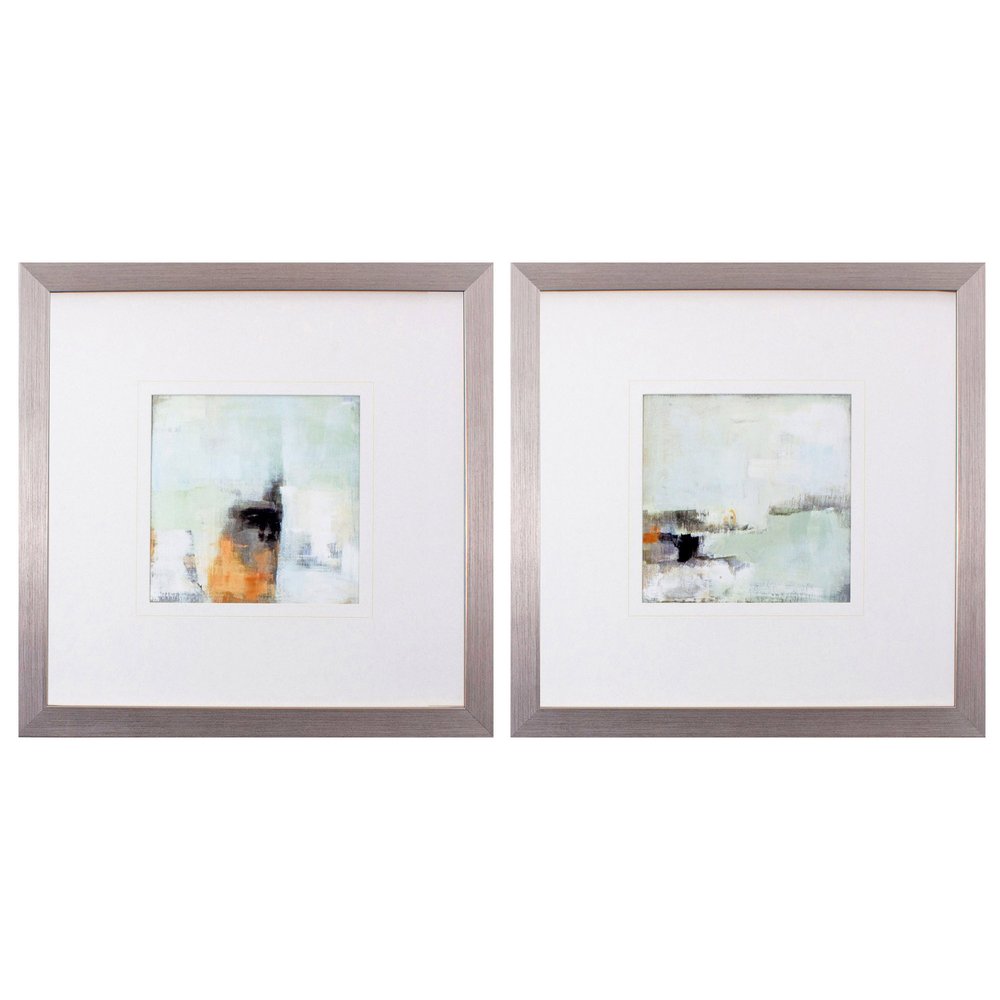 Set Of Two Bay View Mornin Silver Framed Print Wall Art HomeRoots