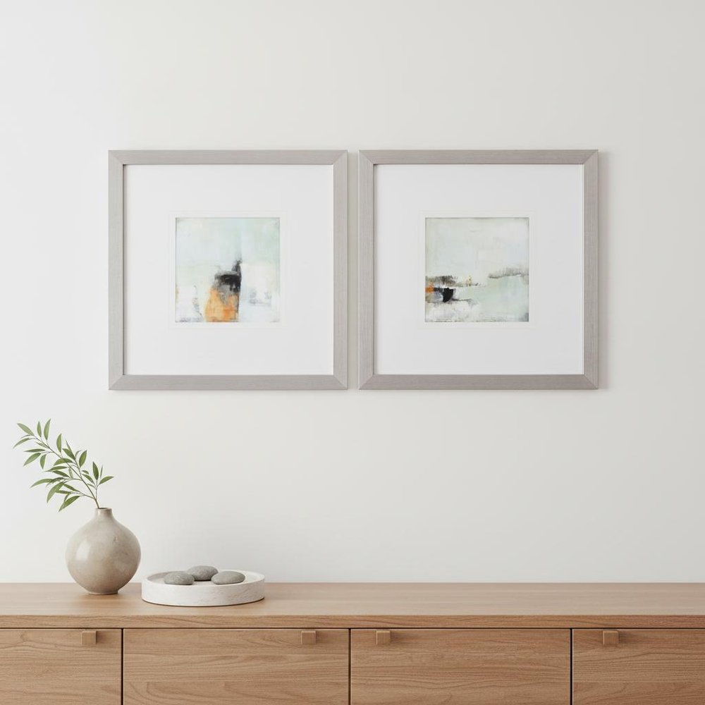 Set Of Two Bay View Mornin Silver Framed Print Wall Art HomeRoots