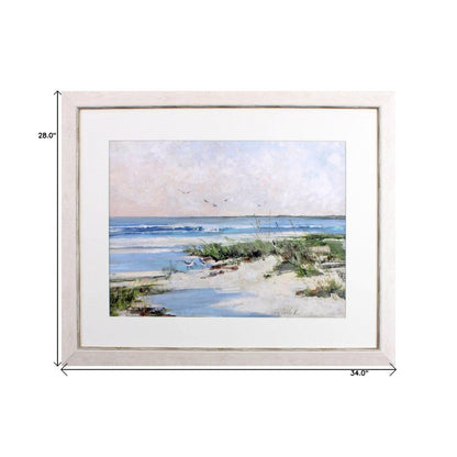 Soft Morning Sea White Framed Print Wall Art HomeRoots