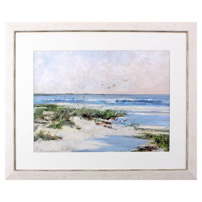 Soft Morning Sea White Framed Print Wall Art HomeRoots