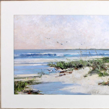 Soft Morning Sea White Framed Print Wall Art HomeRoots