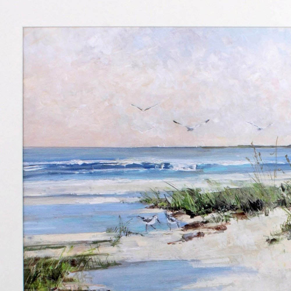 Soft Morning Sea White Framed Print Wall Art HomeRoots