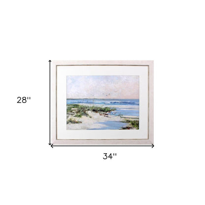 Soft Morning Sea White Framed Print Wall Art HomeRoots