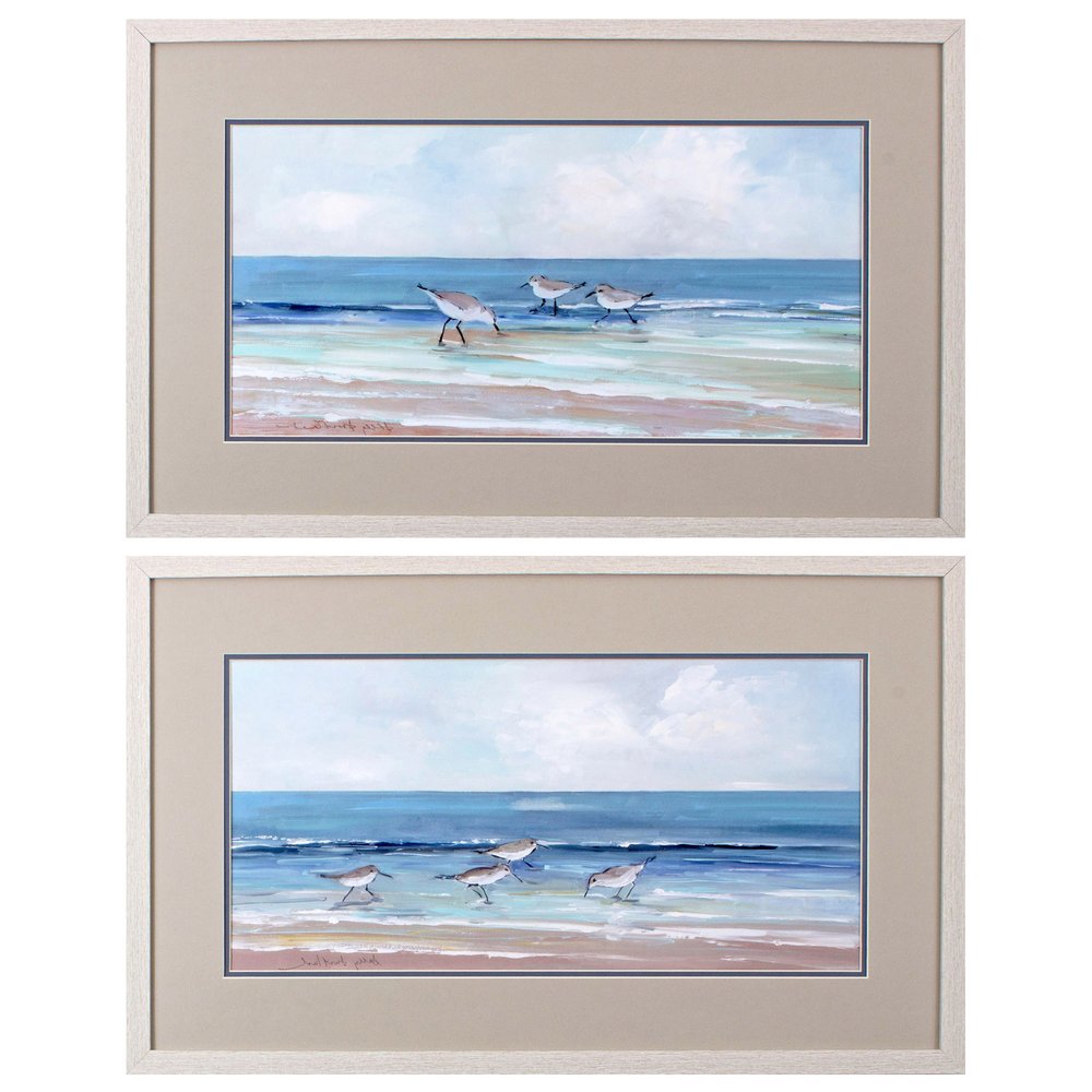 Set Of Two Shore Searching White Framed Print Wall Art HomeRoots