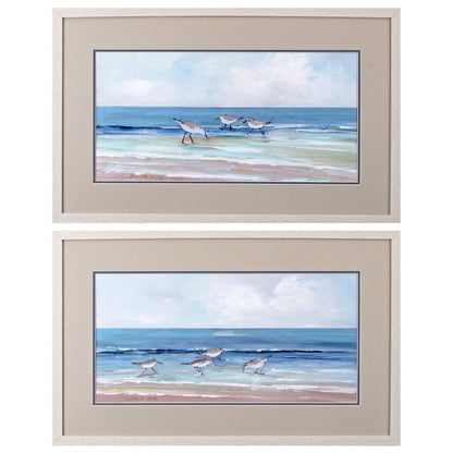 Set Of Two Shore Searching White Framed Print Wall Art HomeRoots