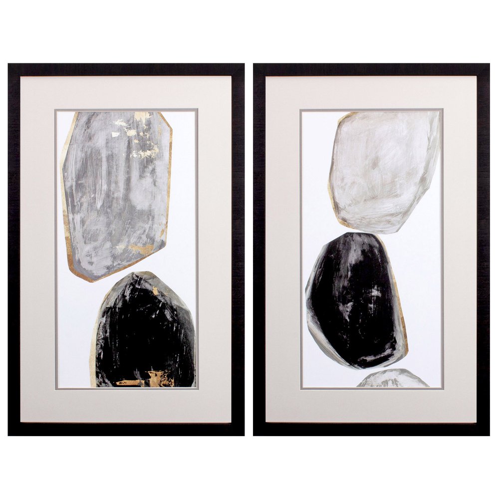 Set Of Two Stones Brown Framed Print Wall Art HomeRoots