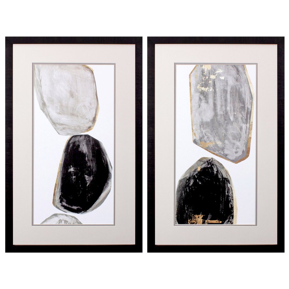 Set Of Two Stones Brown Framed Print Wall Art HomeRoots