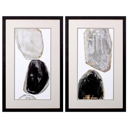 Set Of Two Stones Brown Framed Print Wall Art HomeRoots