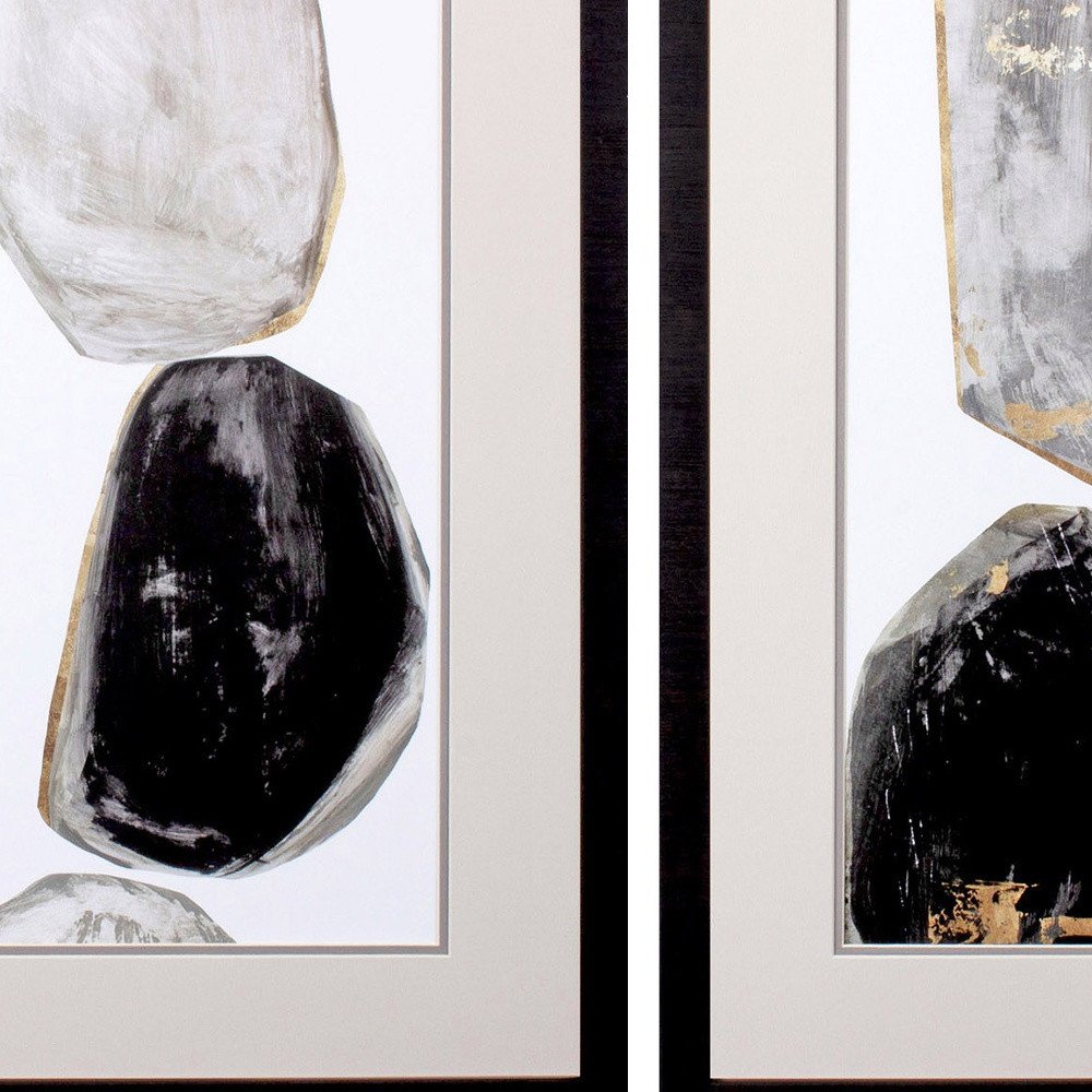 Set Of Two Stones Brown Framed Print Wall Art HomeRoots