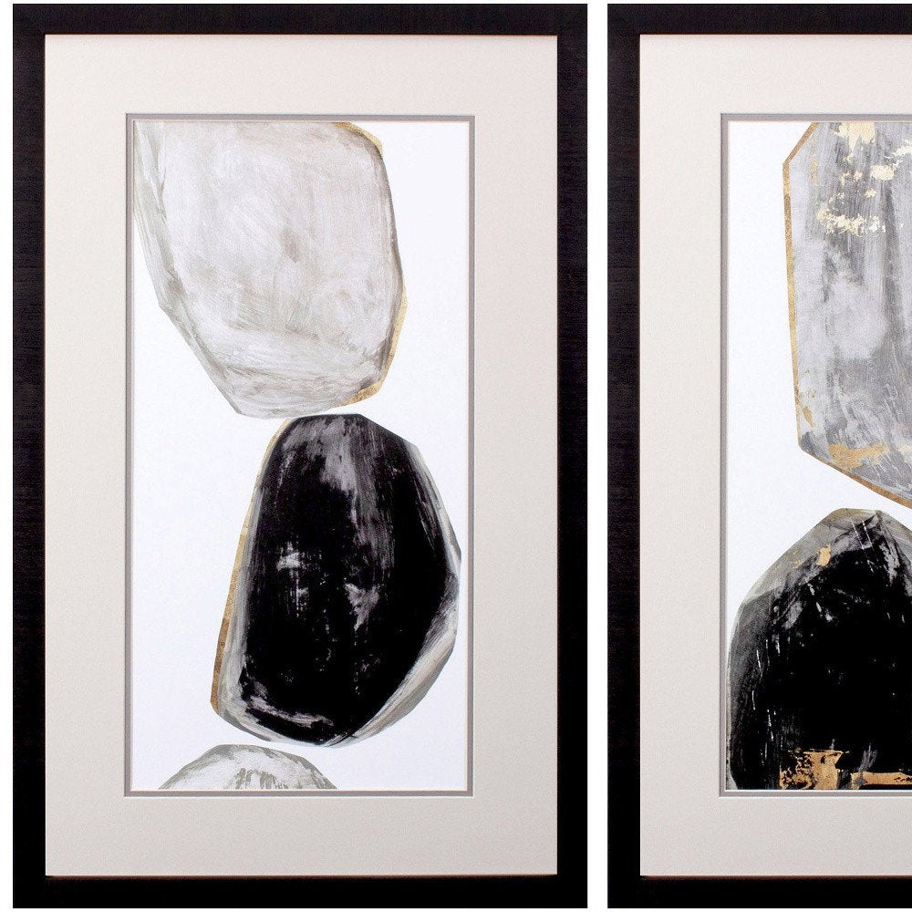 Set Of Two Stones Brown Framed Print Wall Art HomeRoots