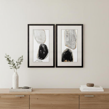 Set Of Two Stones Brown Framed Print Wall Art HomeRoots