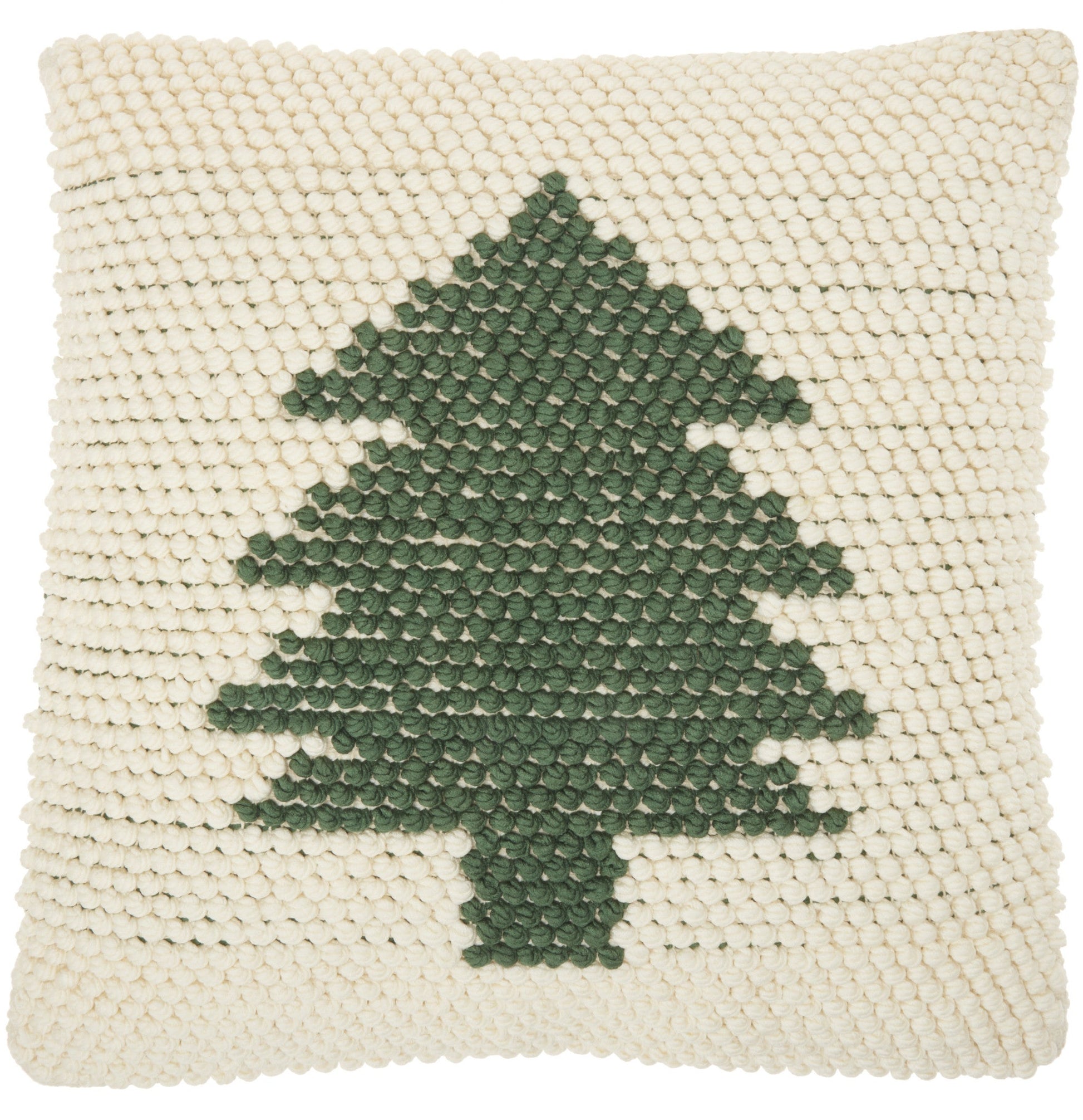20" X 20" Green And Ivory Christmas Tree Textural Throw Pillow FurniFindUSA