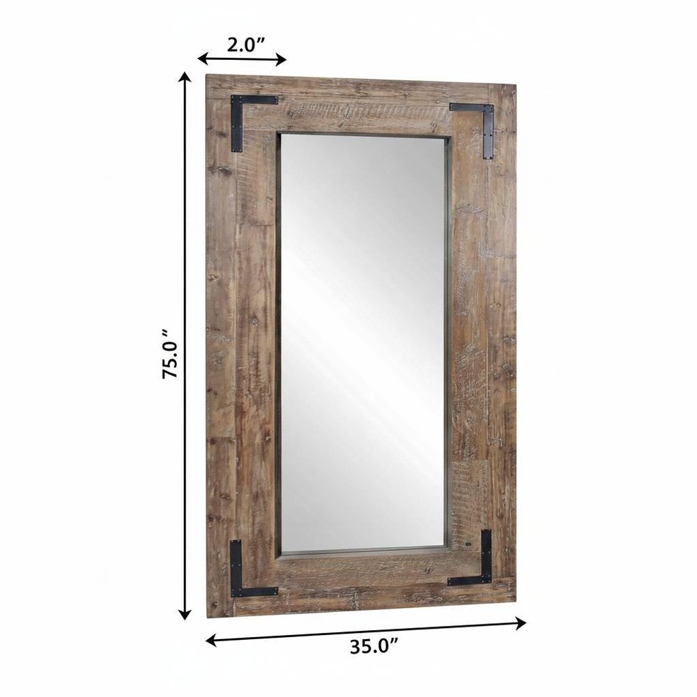75" Brown Wood Framed Leaning Accent Mirror HomeRoots