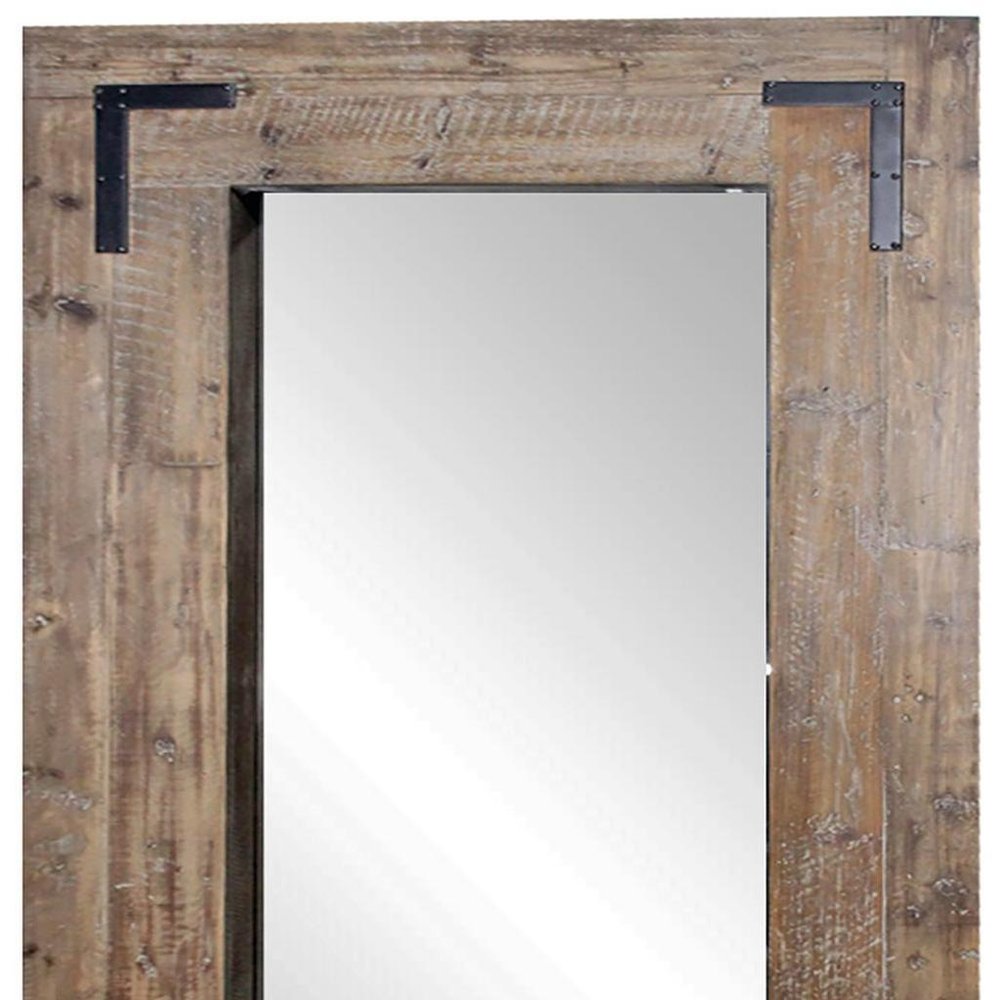 75" Brown Wood Framed Leaning Accent Mirror HomeRoots