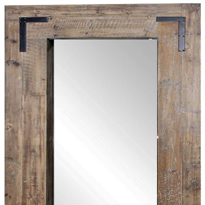 75" Brown Wood Framed Leaning Accent Mirror HomeRoots