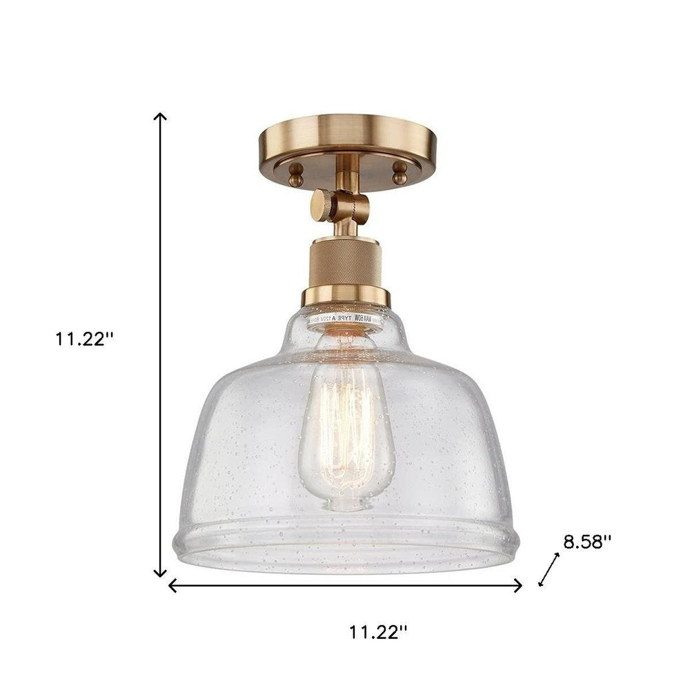 Gold Shaded Metal Dimmable Flush Chandelier With Clear Shades — view 4