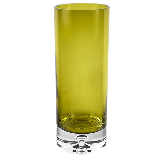 11" Green Crystal Glass Cylinder Table Vase HomeRoots