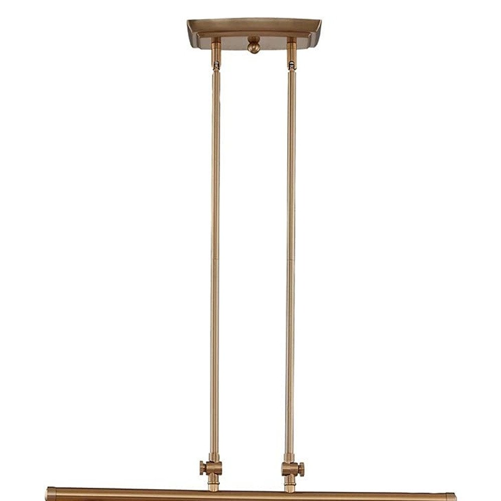 Gold Kitchen Island Two Light Metal Dimmable Chandelier With Gold Shades — view 3