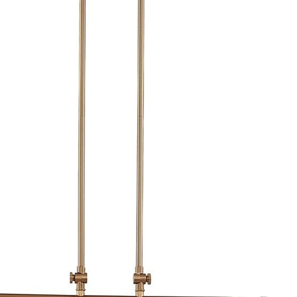 Gold Kitchen Island Two Light Metal Dimmable Chandelier With Gold Shades — view 4