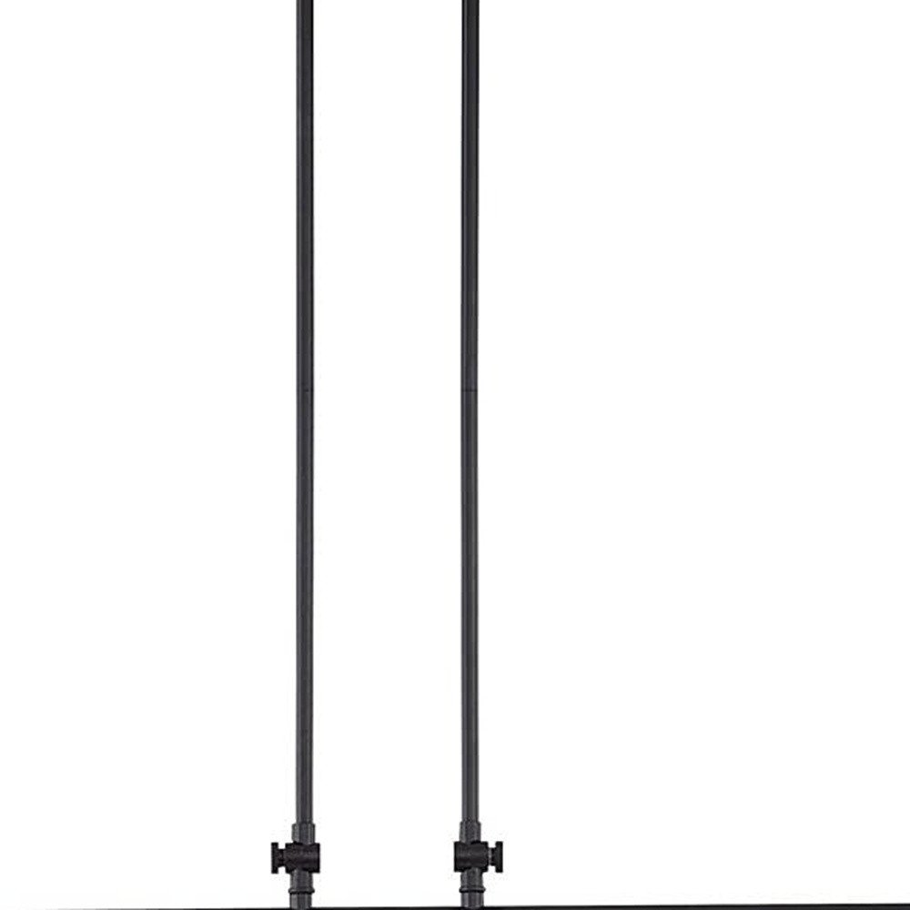 Black And Gray Kitchen Island Three Light Metal Dimmable Chandelier With Gray Shades — view 4
