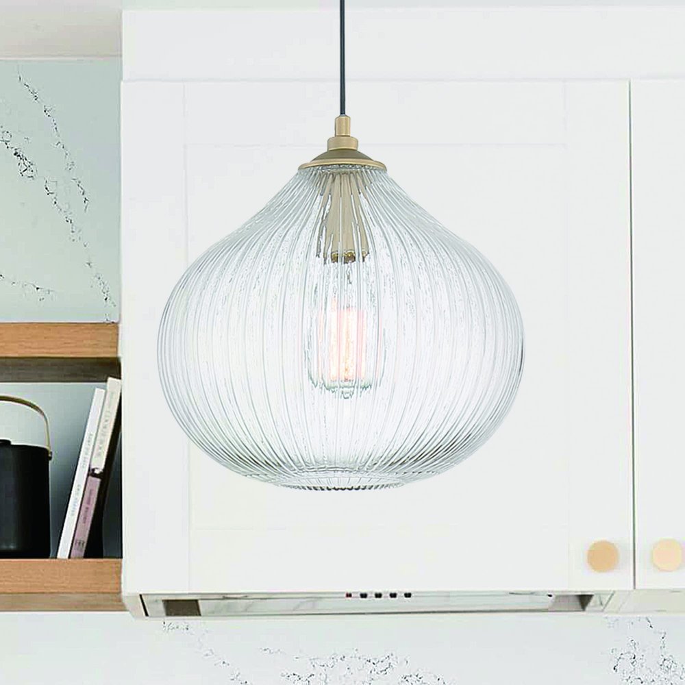 Clear Kitchen Island Metal Dimmable Chandelier With Clear Shades — view 2