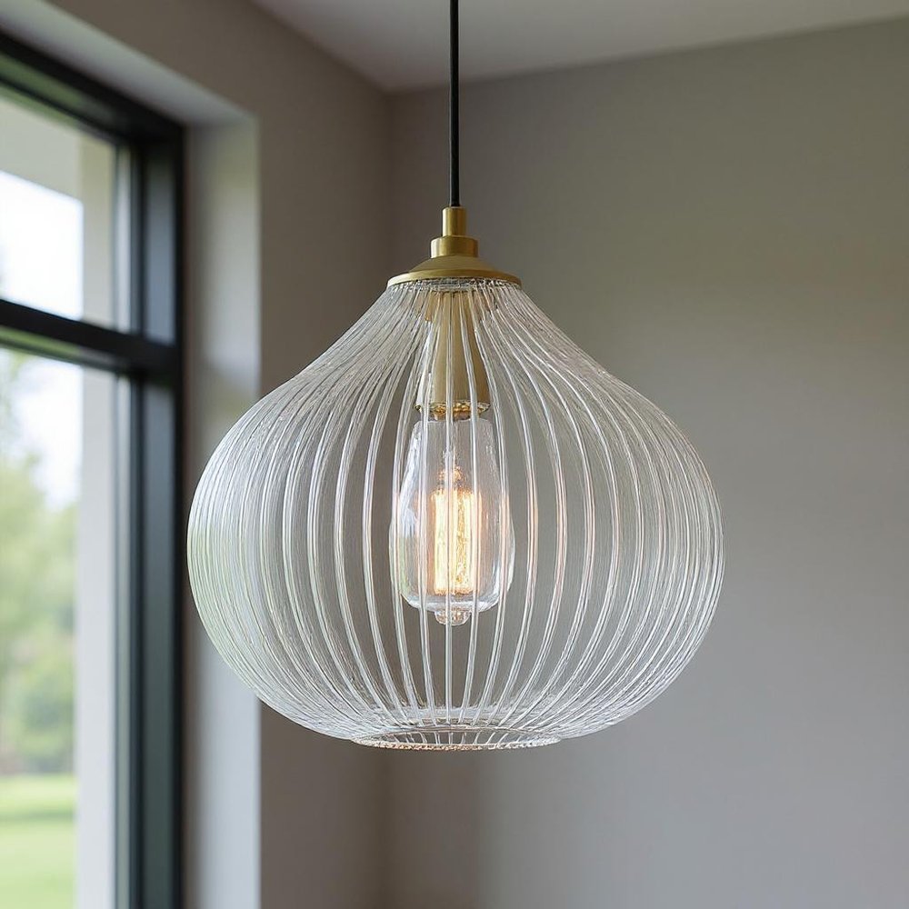 Clear Kitchen Island Metal Dimmable Chandelier With Clear Shades — view 4