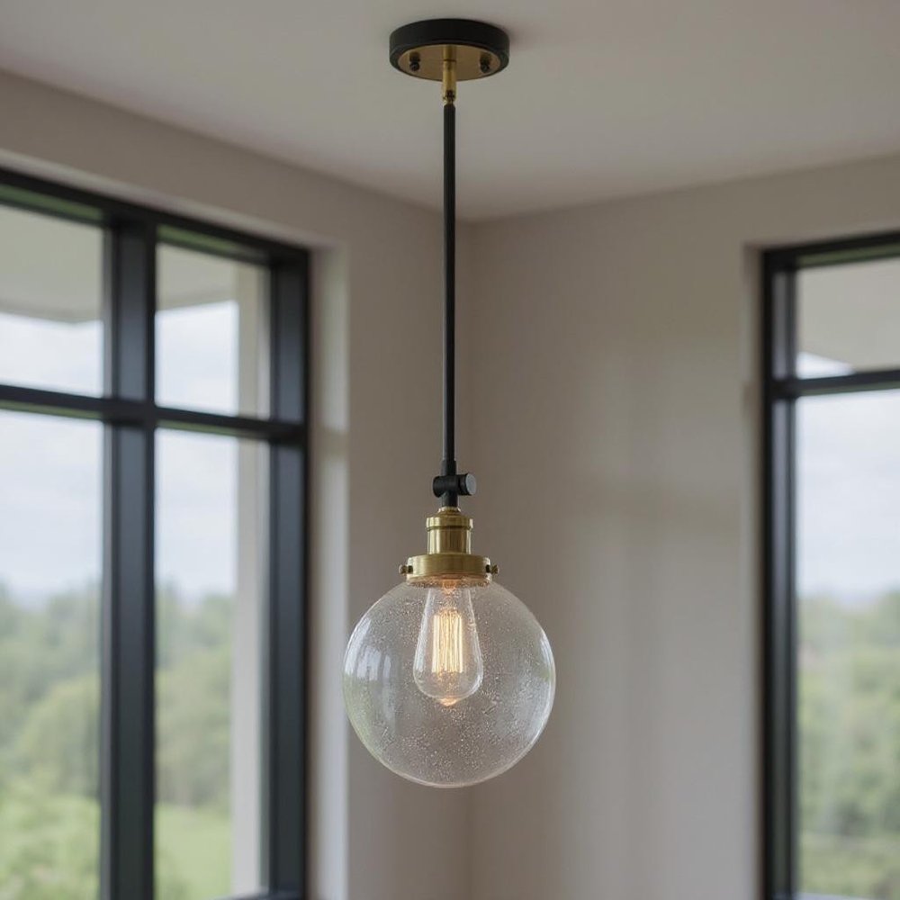 Black Kitchen Island Metal Dimmable Chandelier With Clear Shades — view 5