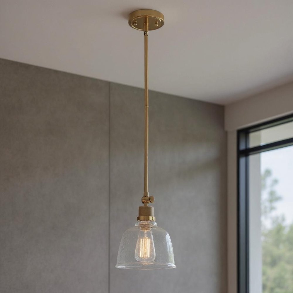 Gold Kitchen Island Metal Dimmable Chandelier With Clear Shades — view 5