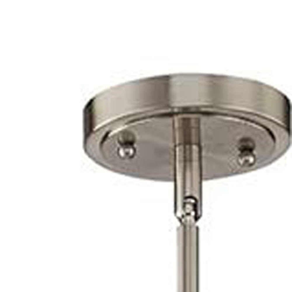Nickel Kitchen Island Metal Dimmable Chandelier With Clear Shades — view 4