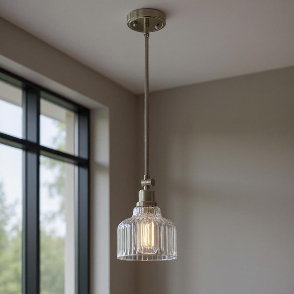 Nickel Kitchen Island Metal Dimmable Chandelier With Clear Shades — view 5