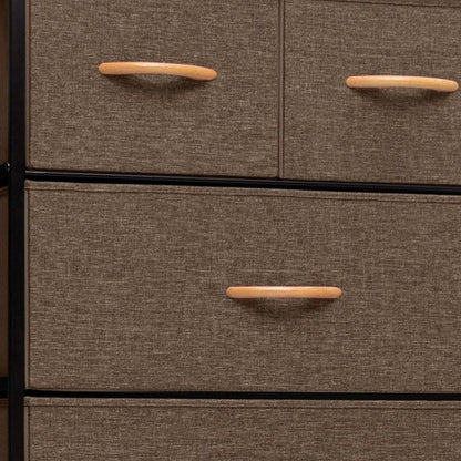 23" Brown Steel and Fabric Six Drawer Combo Dresser HomeRoots