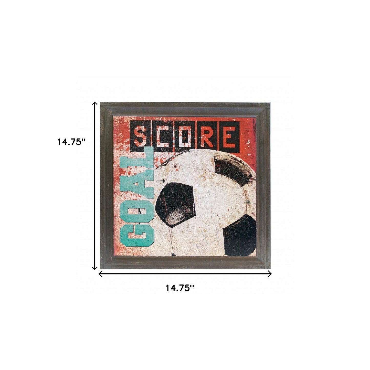 15" Rustic Soccer Score Framed Wall Decor