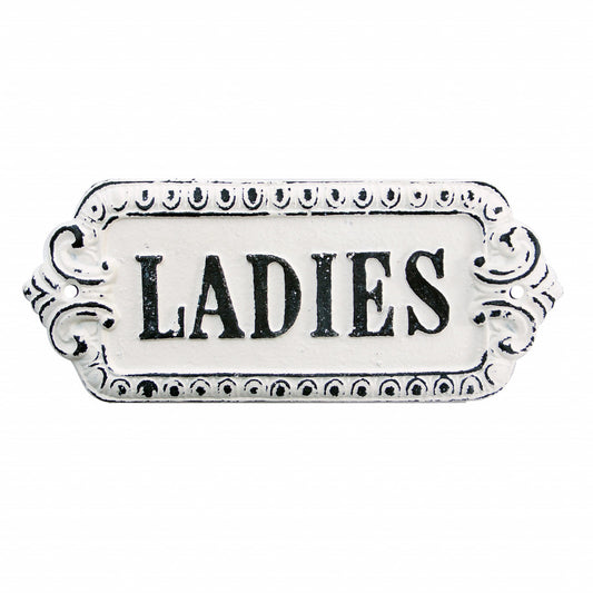 Black And White Metal Ladies Bathroom Wall Decor