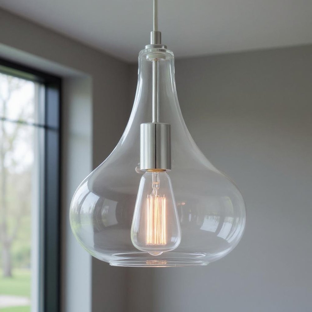 Silver Candle Style Metal Dimmable Chandelier With Clear Shades — view 5