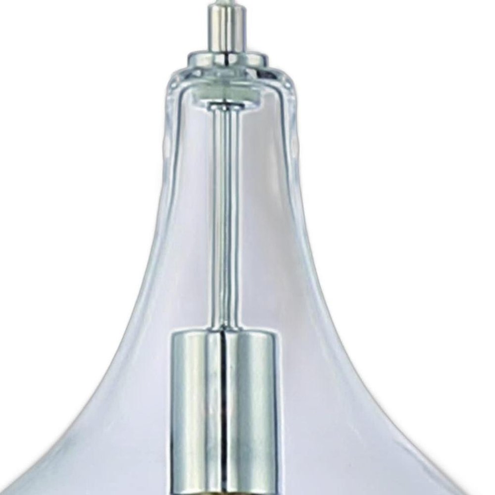 Silver Candle Style Metal Dimmable Chandelier With Clear Shades — view 8