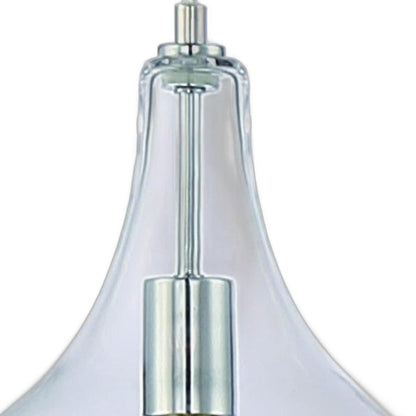 Silver Candle Style Metal Dimmable Chandelier With Clear Shades