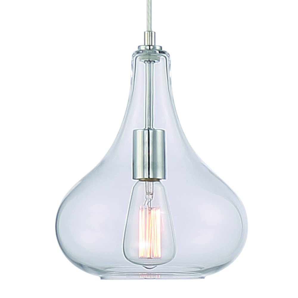 Silver Candle Style Metal Dimmable Chandelier With Clear Shades — view 1