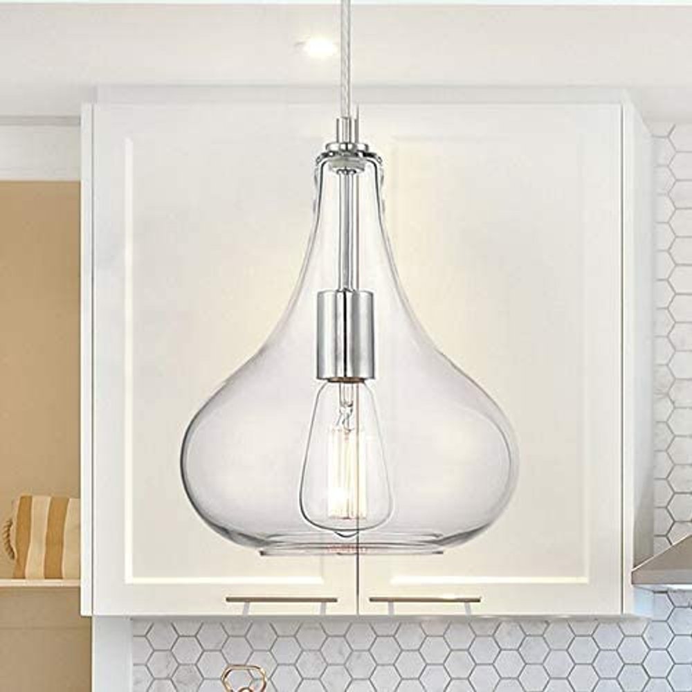 Silver Candle Style Metal Dimmable Chandelier With Clear Shades — view 2