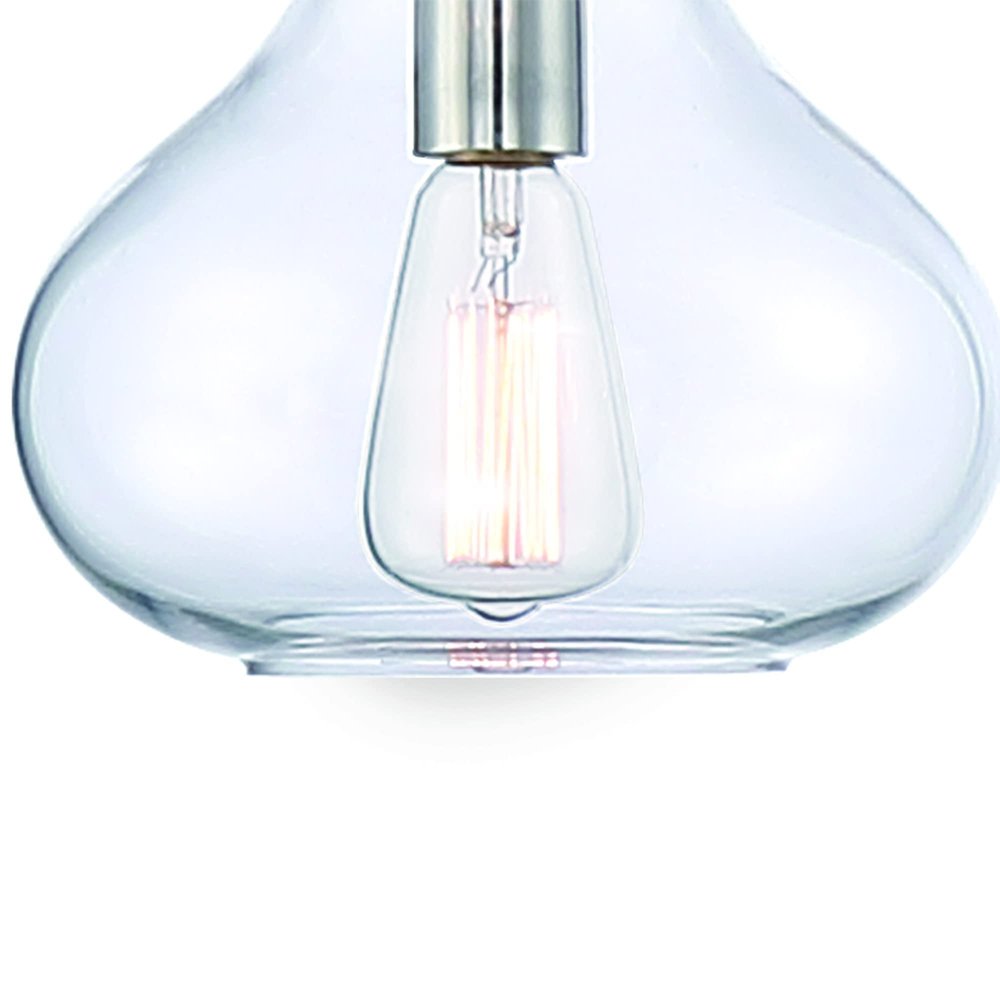 Silver Candle Style Metal Dimmable Chandelier With Clear Shades — view 3