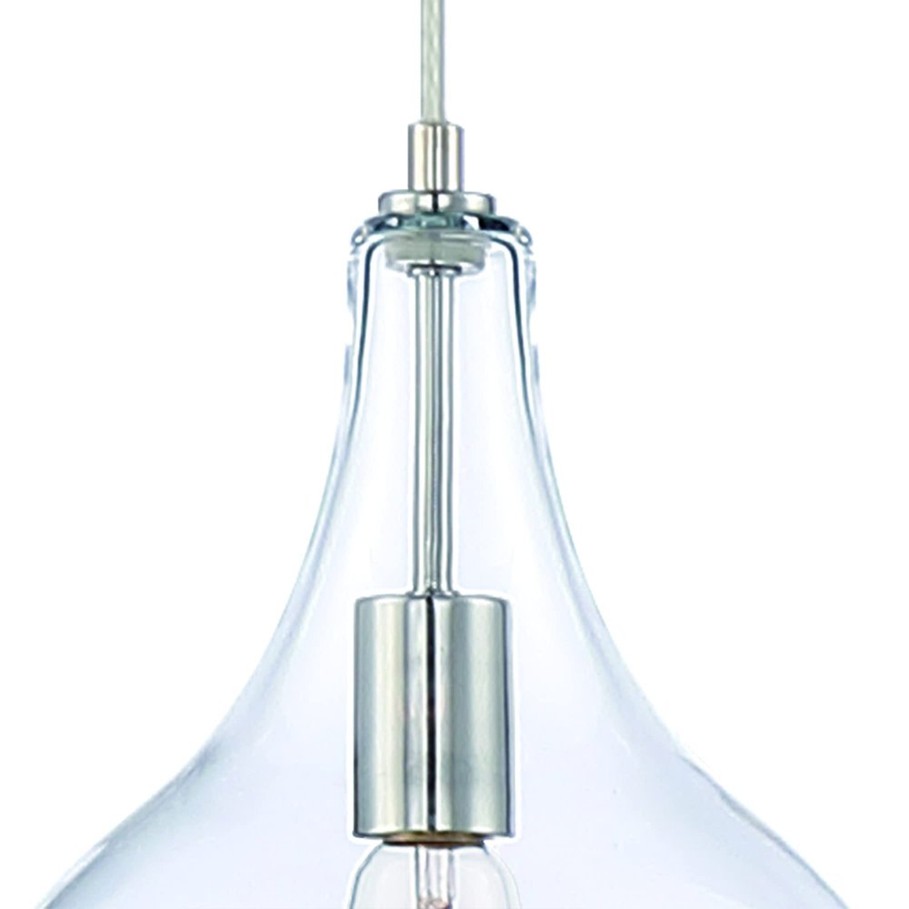 Silver Candle Style Metal Dimmable Chandelier With Clear Shades — view 4