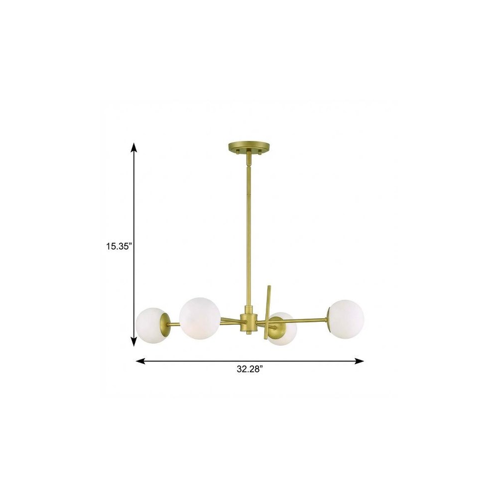 Brass Candle Style Four Light Metal Dimmable Chandelier With White Shades — view 10