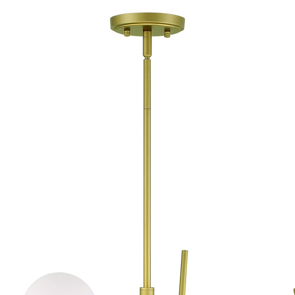 Brass Candle Style Four Light Metal Dimmable Chandelier With White Shades — view 5
