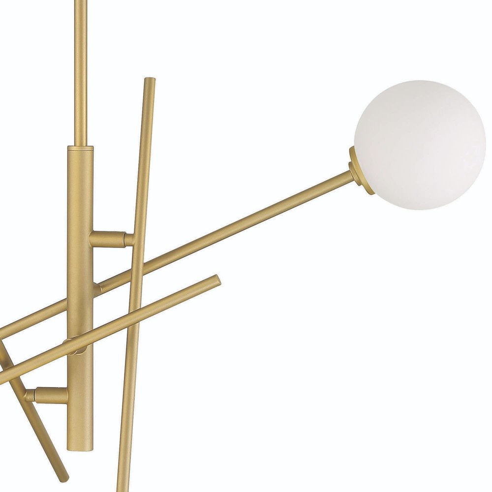 Brass Candle Style Four Light Metal Dimmable Chandelier With White Shades — view 6